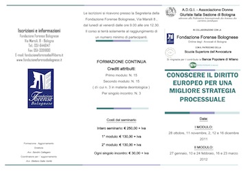 Diritto Europeo, corso di formazione A.D.G.I.